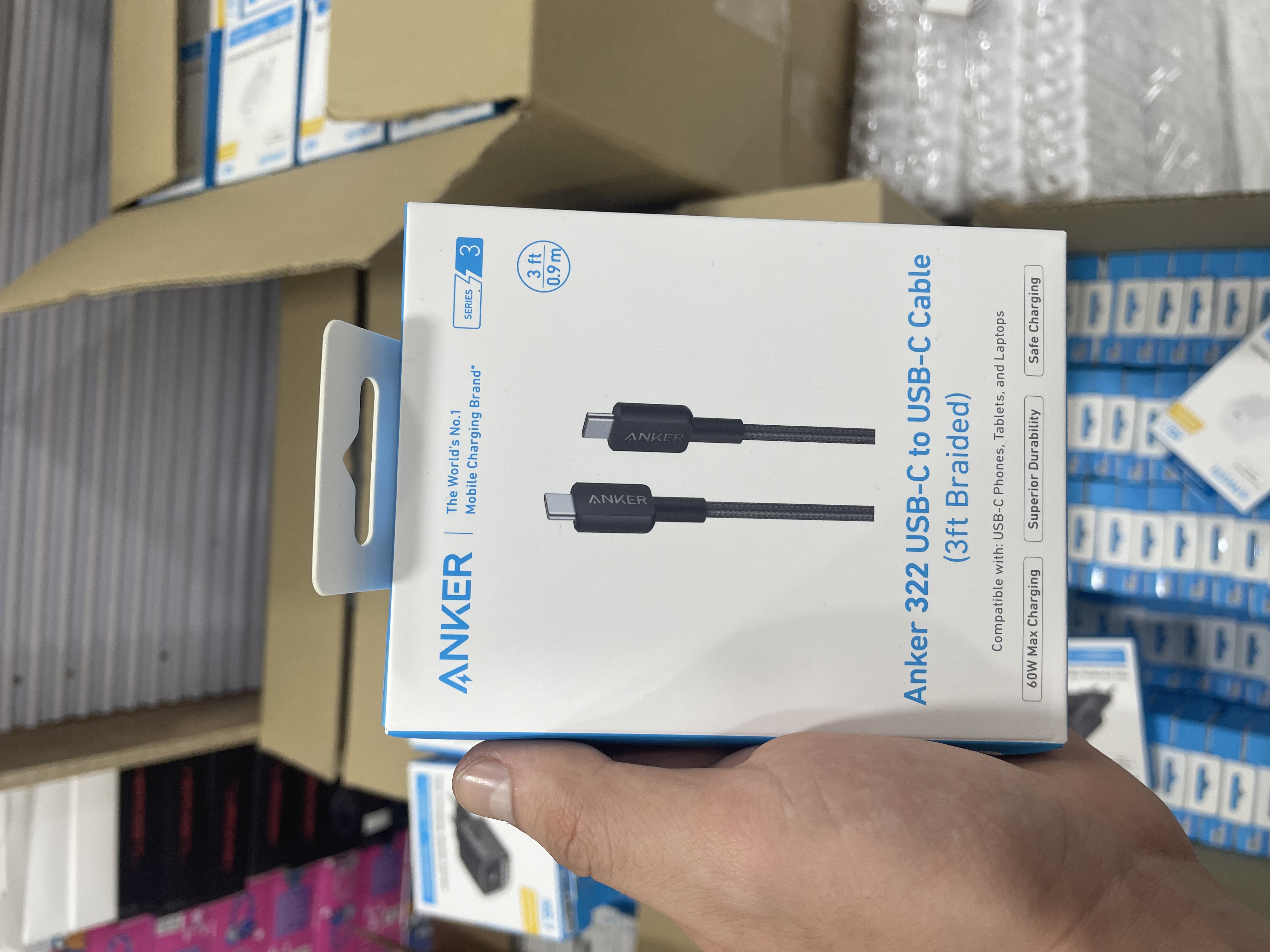 كابل Anker 322 USB-C to USB-C الأصلي (Braided - 0.9m)