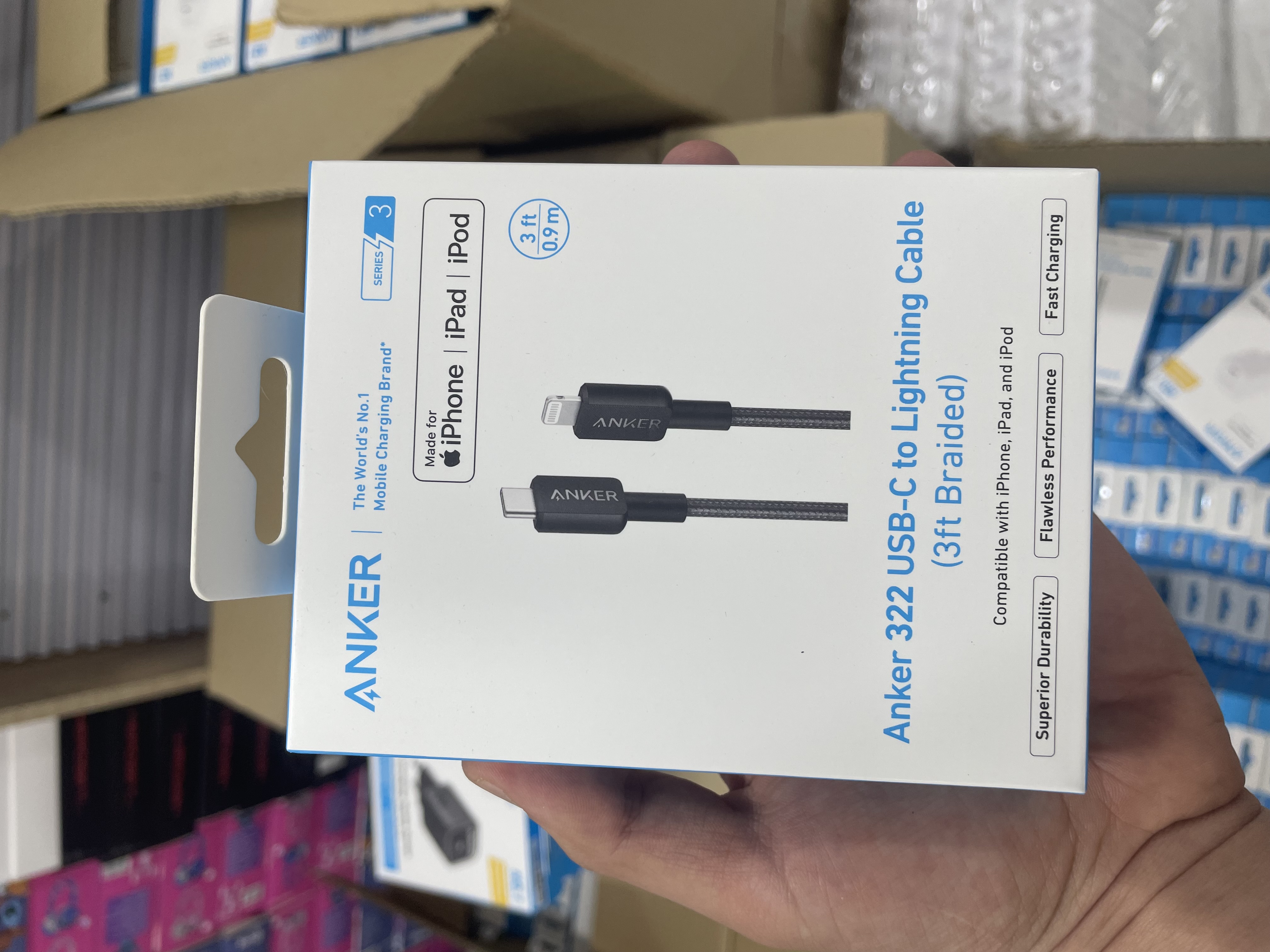 كابل Anker 322 USB-C to Lightning الأصلي (Braided - 0.9m) - باقات التوفير